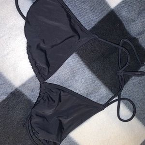 plain black bikini top